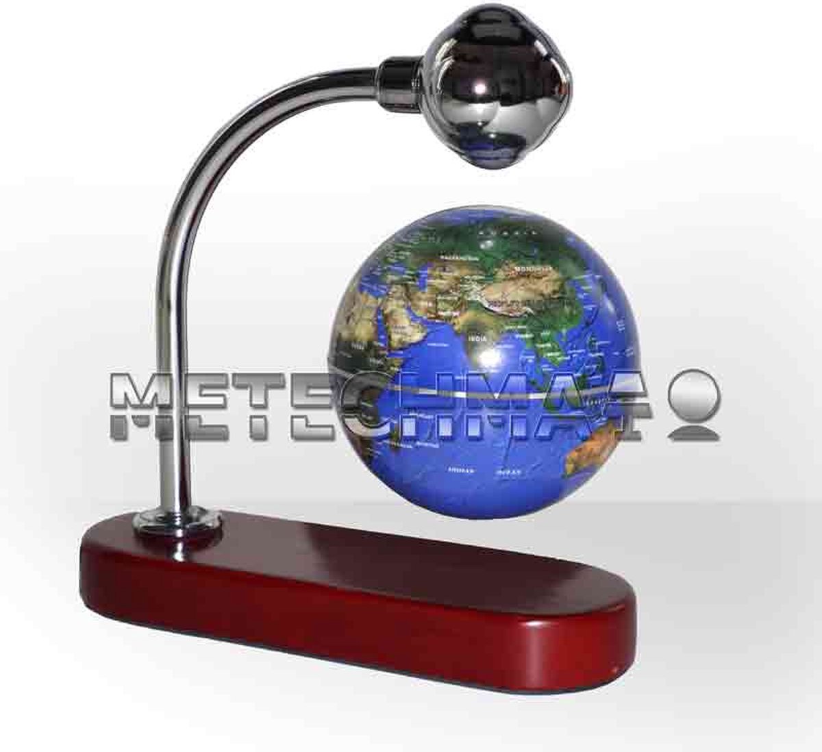 Magnetisch Zwevende Wereldbol - Globe - Kantoor Decoratie - Wereldbol Met Verlichting - Wereldkaart - 360 graden - Bruin | Blauw